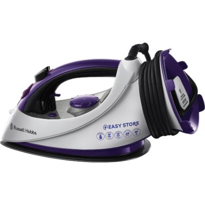 Russell Hobbs 18617 Easy Plug & Wind Steam Iron Purple & White